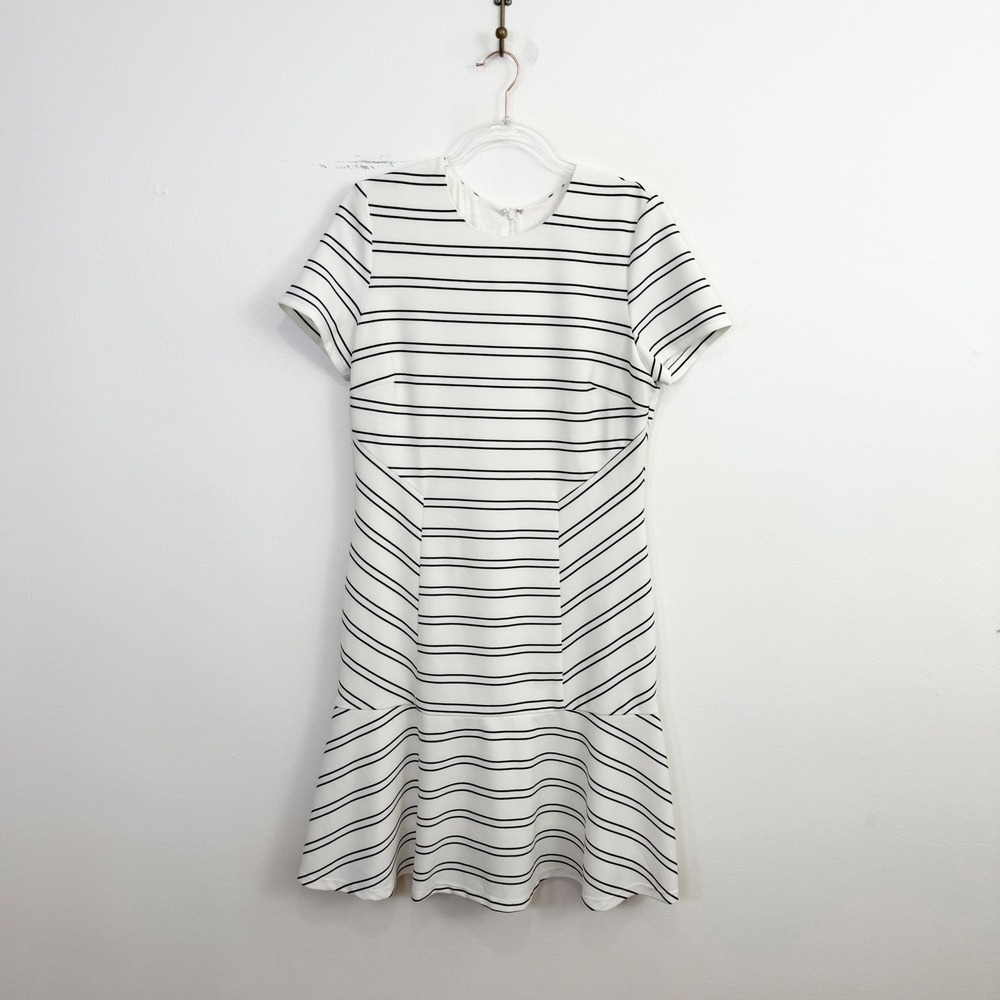 Hutch Anthropologie Eleanor Striped Fit & Flare Ruffle Hem Dress Size 2